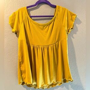 Earthbound mustard shirt, XL. Tie in back